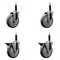 Service Caster 5'' Gray Poly Wheel Swivel 3/4'' Expanding Stem Caster Set 2 Brakes, 4PK SCC-EX20S514-PPUB-2-PLB-2-34 - alternate 1